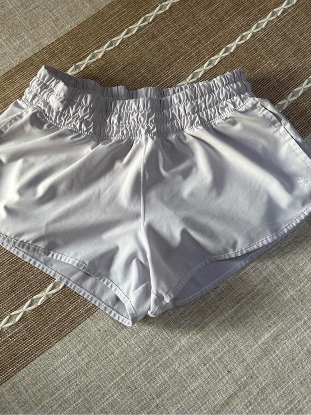 Women's Light Purple Athletic Shorts with Smocked Waist